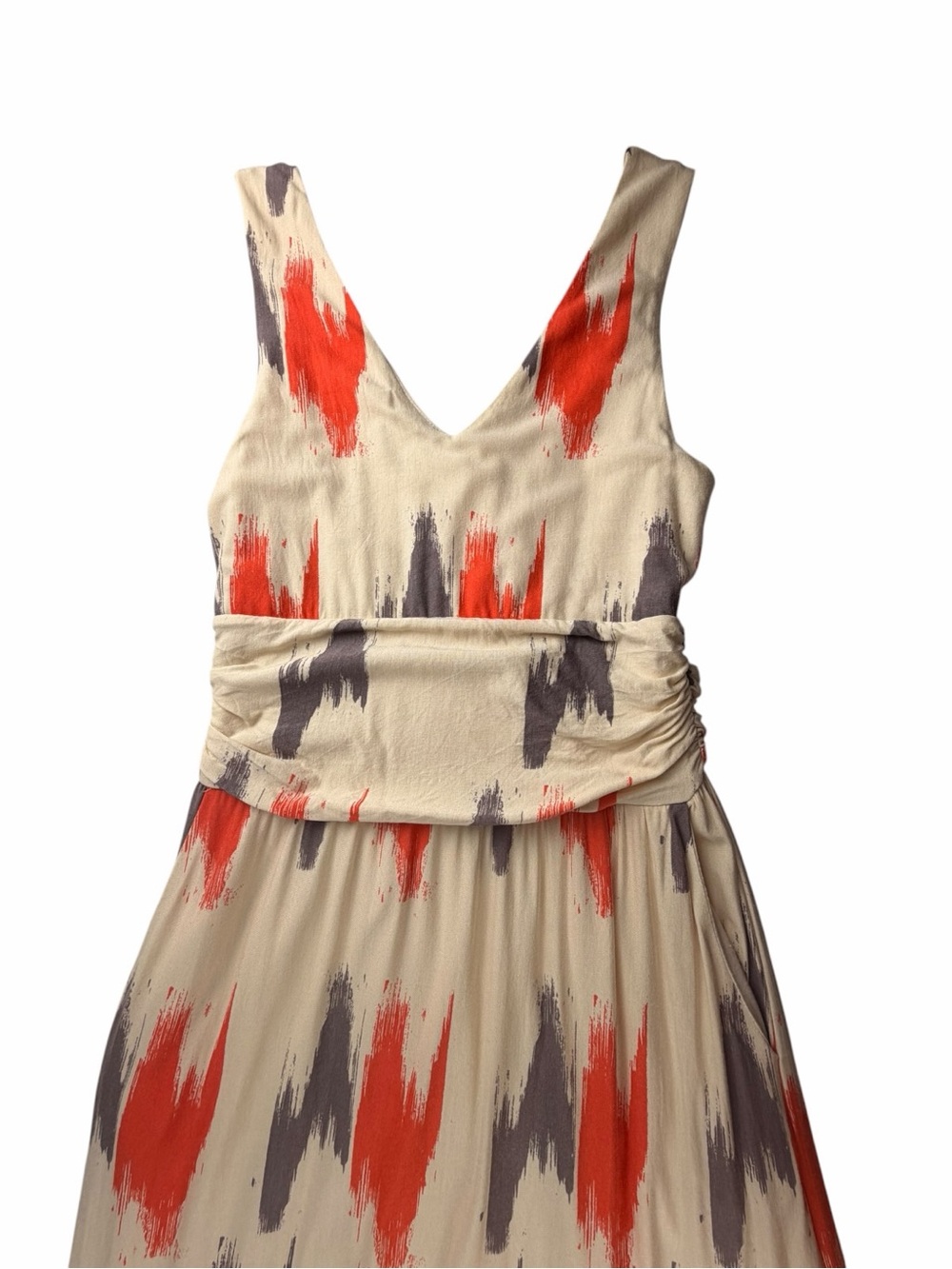 Anthropologie Maeve Women’s Sabine Ikat Print V-Neck Maxi Dress Size Medium - Picture 4 of 10